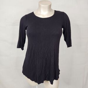3/$25 NWT Beatrix Ost Black 3/4 Sleeve Crew Neck Tunic Top Sz L